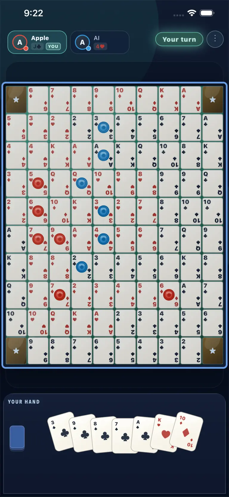 PlaySequence game board screen